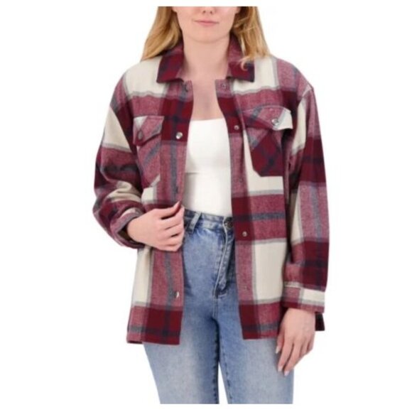 NWT HFX Women's Button Down Front Pocket Shirt Jacket Red Size 2XL $80 EE438 - Picture 1 of 3